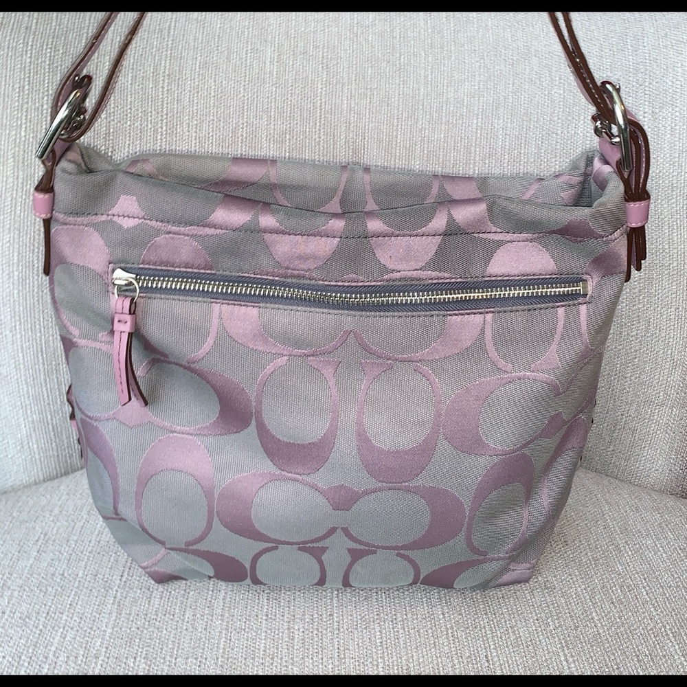 RARE Signature Coach Duffle Crossbody Lilac/Gray